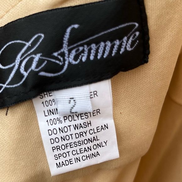 La Femme Long Criss Cross Back Dress Gown 28206 in Nude Size 2 - Picture 6 of 7